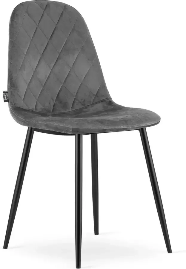 Viking Choice ASTI Velvet stoel set van 4 eetkamerstoelen donkergrijs