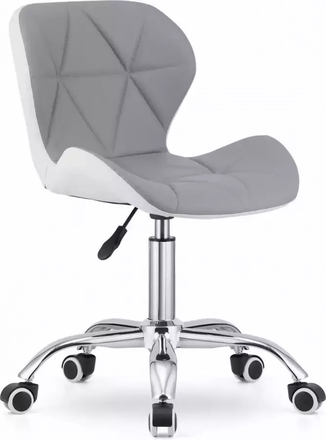 Viking Choice AVOLA Bureaustoel ergonomisch ECO-leer grijs wit
