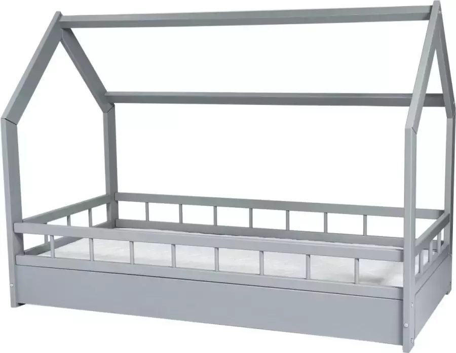 Viking Choice Bedhuisje 80x160 cm met ECO matras en lattenbodem grijs