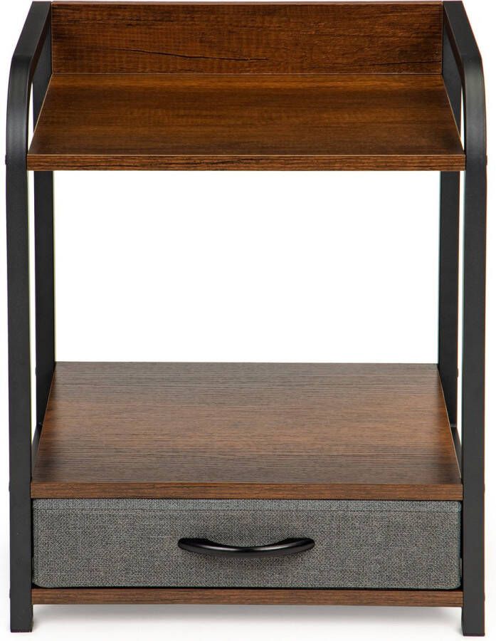 Viking Choice Bijzettafel nachtkastje met lade – 44 x 37 x 54 cm – Bruin