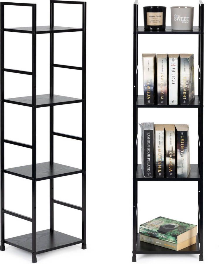 Modern home industriële loft stijl boekenkast met 4 planken 113 x 29 x 23 5 cm Bruin