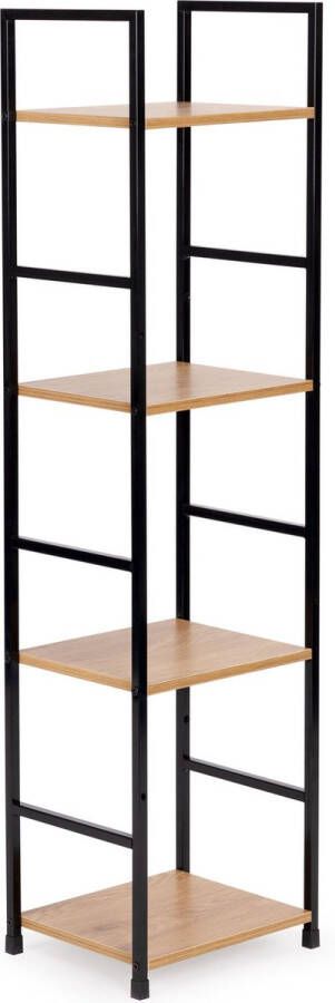 Viking Choice Boekenkast 113 cm 4 planken zwart & houtkleur