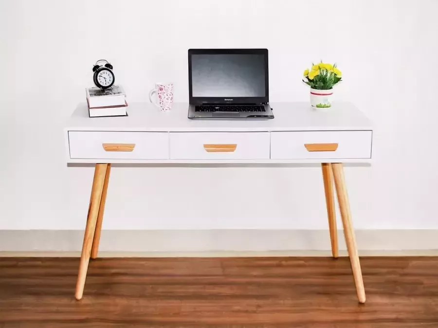 Viking Choice Bureau sidetable met 3 lades 120x45x75 cm wit
