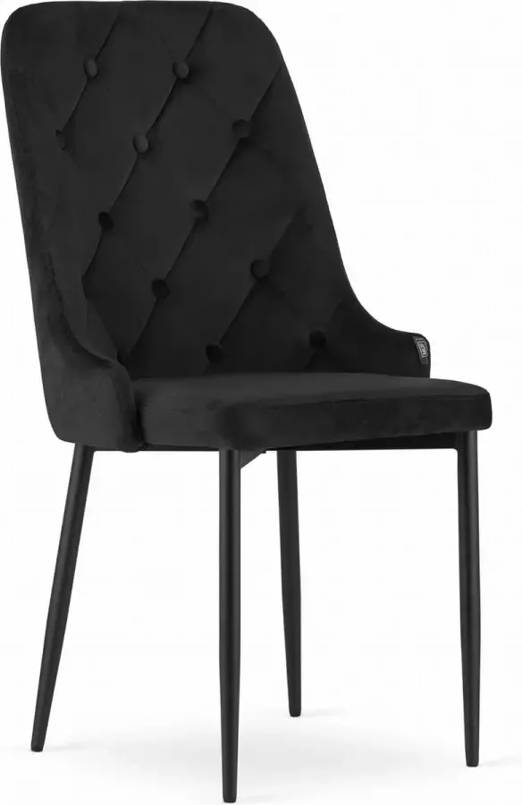 Viking Choice CAPRI Velvet eetkamerstoel set van 4 eettafel stoelen zwart