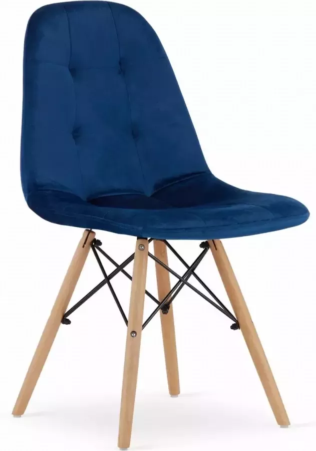 Viking Choice DUMO Velvet eetkamerstoel set van 4 eettafel stoelen blauw
