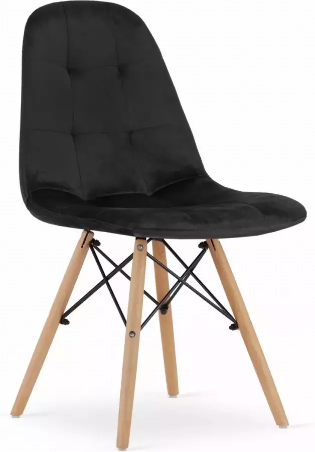 Viking Choice DUMO Velvet eetkamerstoel set van 4 eettafel stoelen zwart