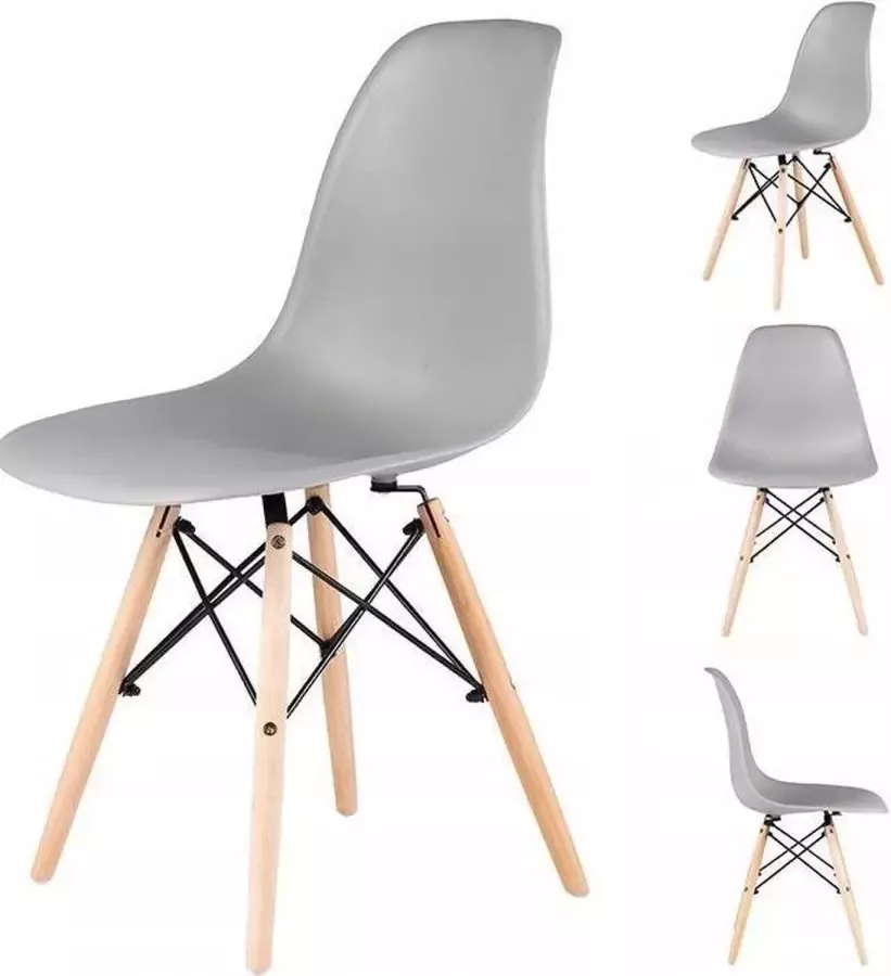 Viking Choice Eetkamer stoelen set van 4 stuks Scandinavisch design grijs