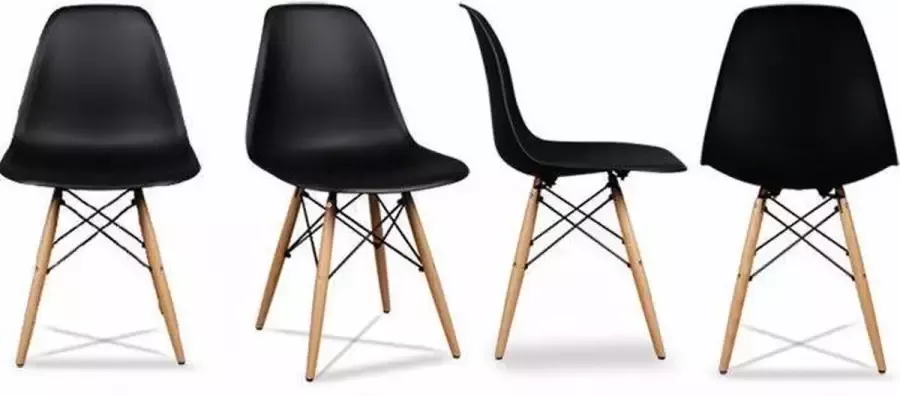 Viking Choice Eetkamer stoelen set van 4 stuks Scandinavisch design zwart