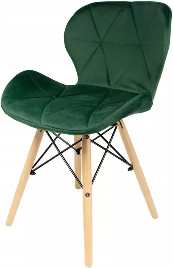 Viking Choice Eetkamer stoelen set van 4 velours groen Scandinavisch design