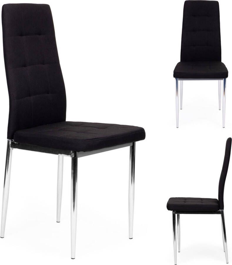 Viking Choice Eetkamerstoelen set van 4 42x42x98 cm zwart