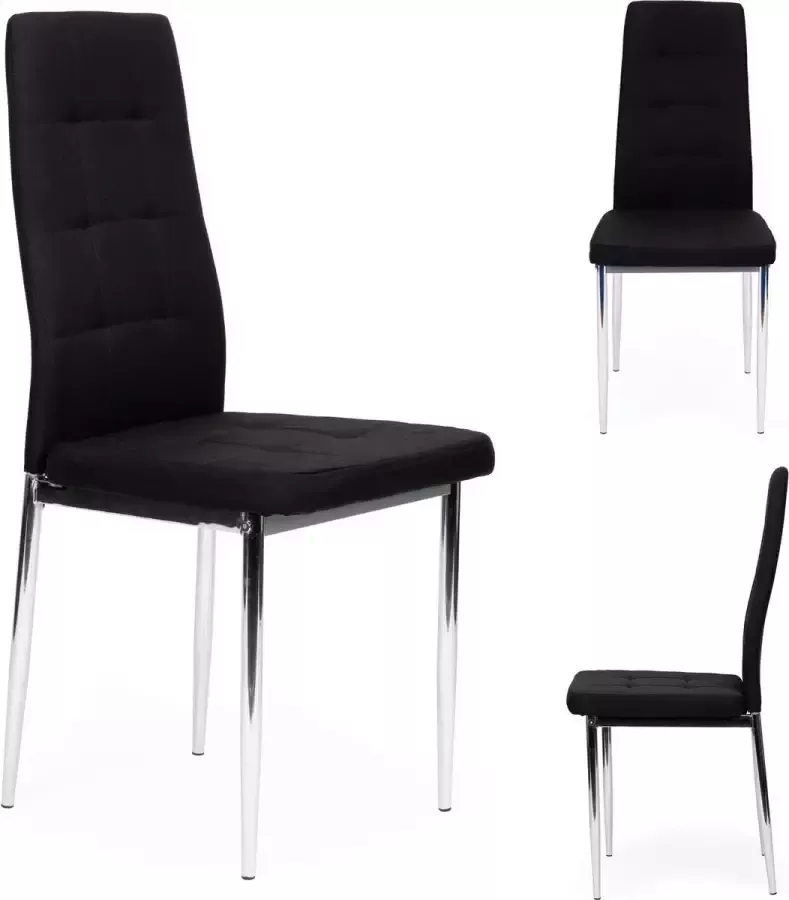 Viking Choice Eetkamerstoelen set van 4 42x42x98 cm zwart