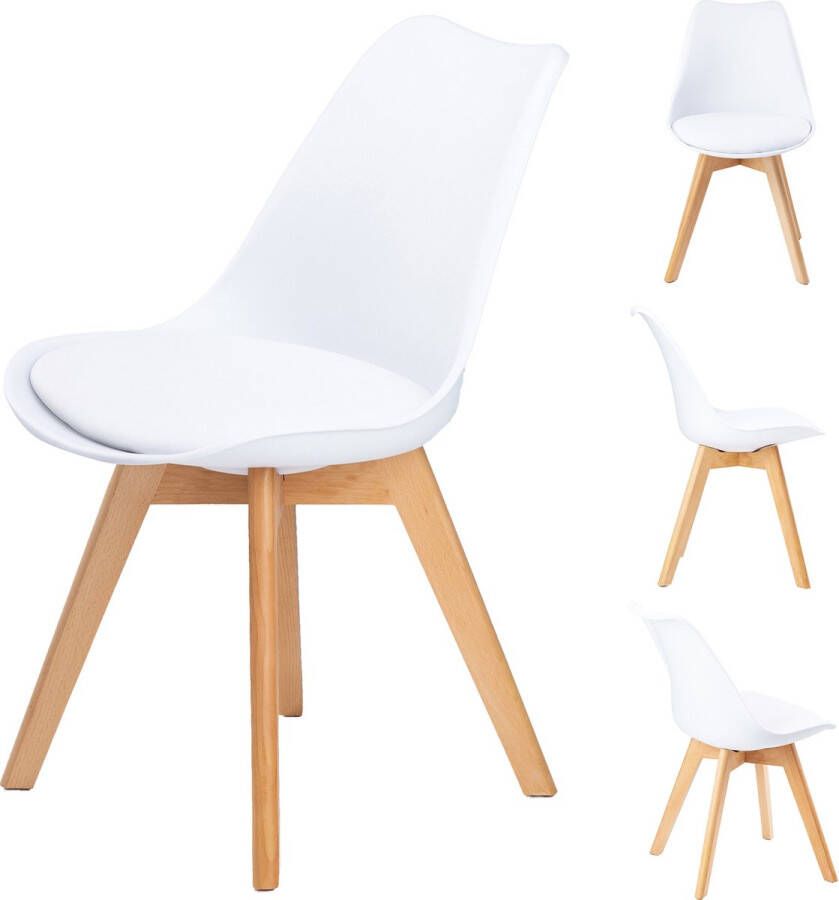 Viking Choice Eetkamerstoelen set van 4 50x82 cm wit