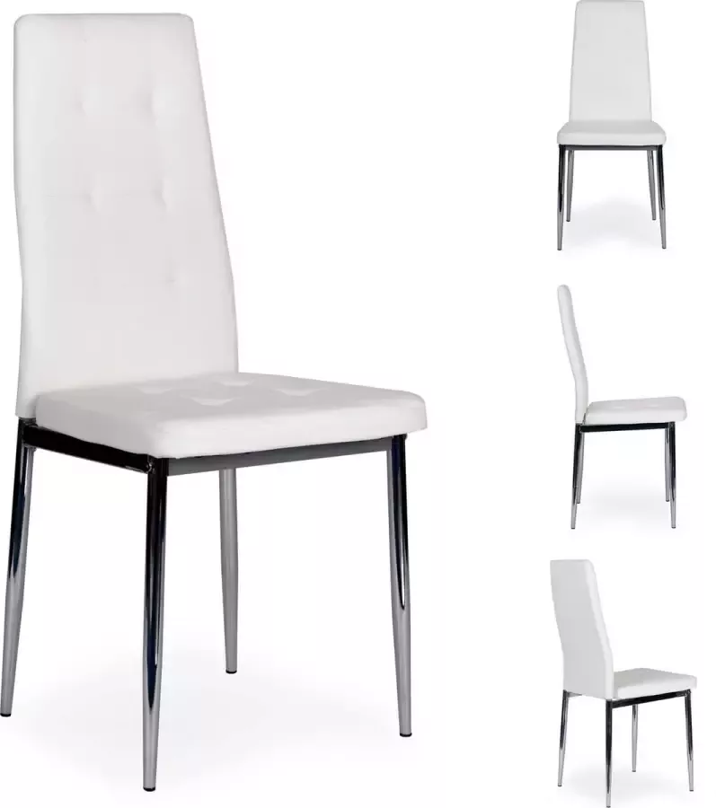 Viking Choice Eetkamerstoelen set van 4 ECO-leer wit