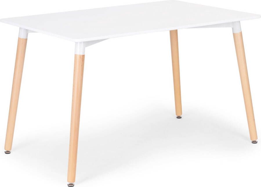 Viking Choice Eettafel 120x60x74 cm grenenhouten poten wit