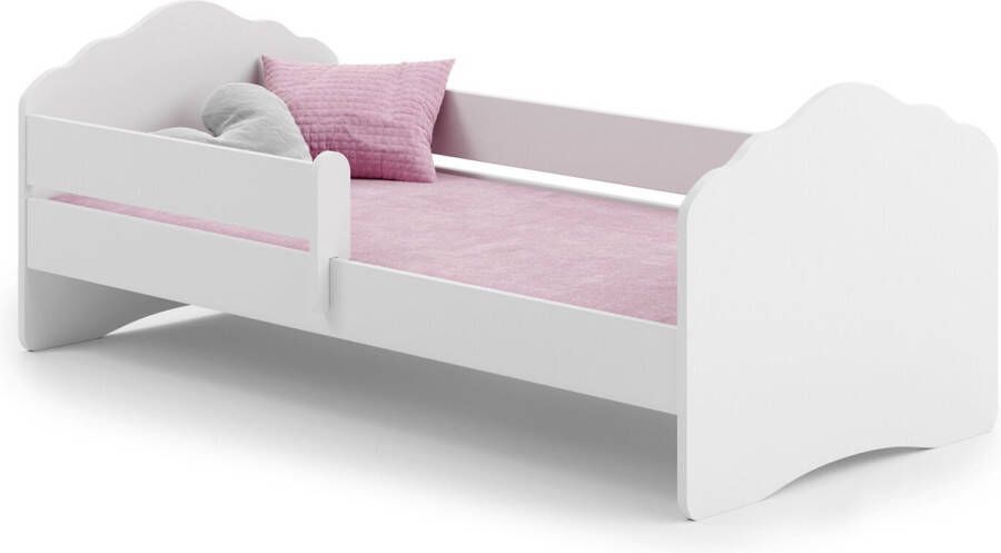 Viking Choice Kinderbed met hekje 160x80cm met matras max 110kg roze wit