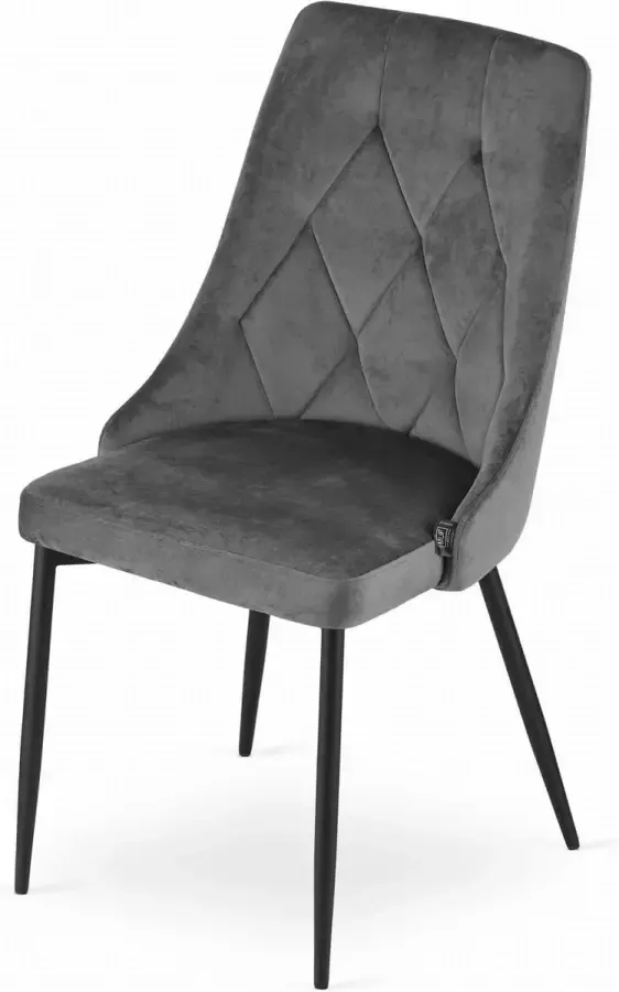 Viking Choice IMOLA Velvet eetkamerstoel set van 4 eettafel stoelen grijs