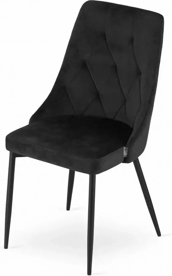 Viking Choice IMOLA Velvet eetkamerstoel set van 4 eettafel stoelen zwart
