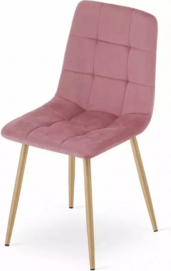 Viking Choice KARA Velvet eetkamerstoel roze set van 4 eetstoelen