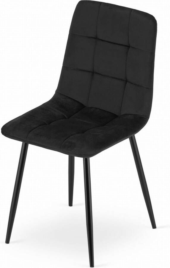 Viking Choice KARA Velvet eetkamerstoel zwart set van 4 eetstoelen
