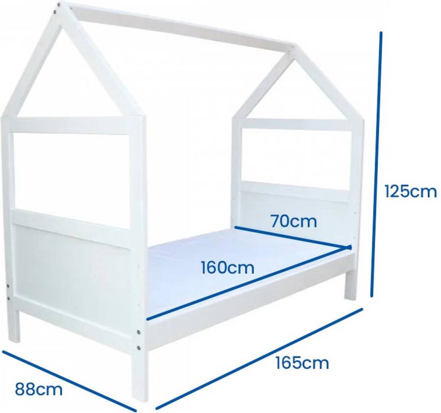 Viking Choice Kinder bed houten bed huisbed vurenhout 160 x 70cm