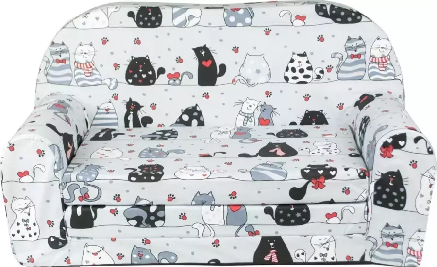 Viking Choice Kinder Slaapbank en logeerbed in één 85cm x 60cm Grijze poezen