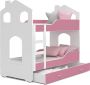 Viking Choice Kinder stapelbed roze 160 x 80 cm huisbed inclusief matras - Thumbnail 2