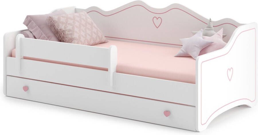 Viking Choice Kinderbed met lade 160x80 cm inclusief matras roze wit