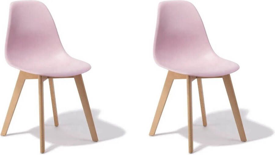 Viking Choice KITO Eetkamerstoelen set van 2 eettafel stoelen roze