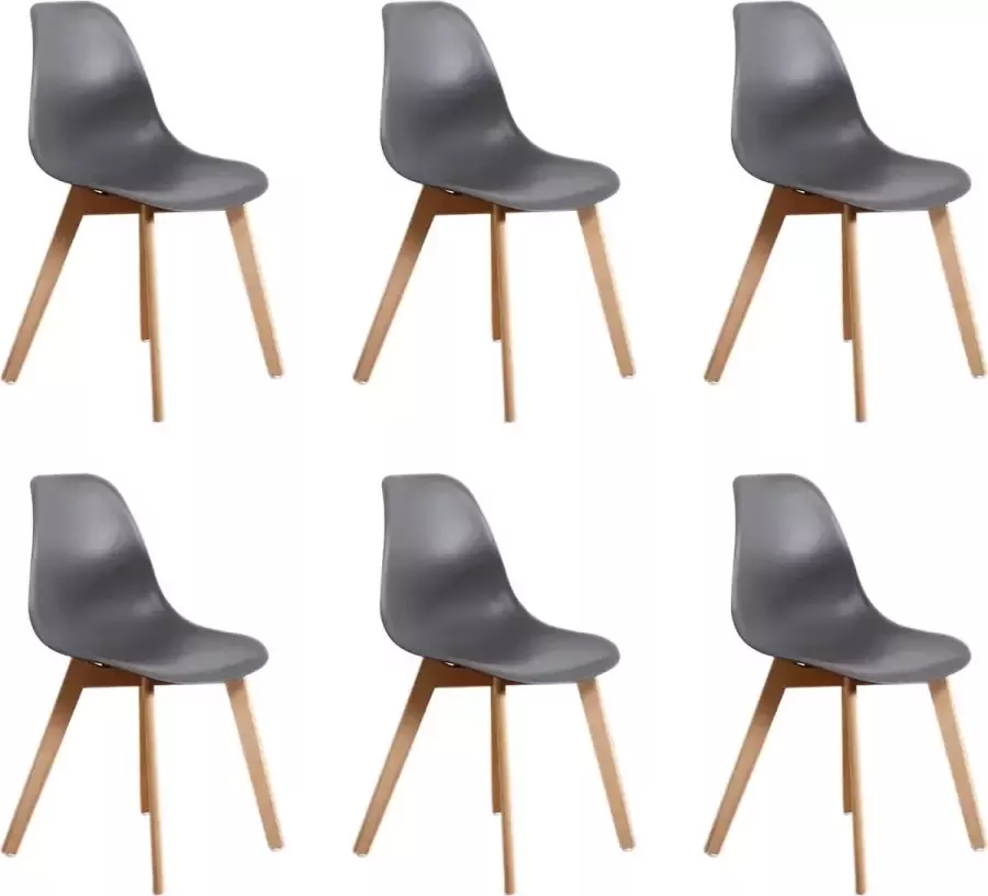 Viking Choice KITO Eetkamerstoelen set van 6 eettafel stoelen grijs