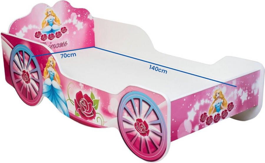 Viking Choice Koetsbed Peuterbed 140x70cm roze koets thema