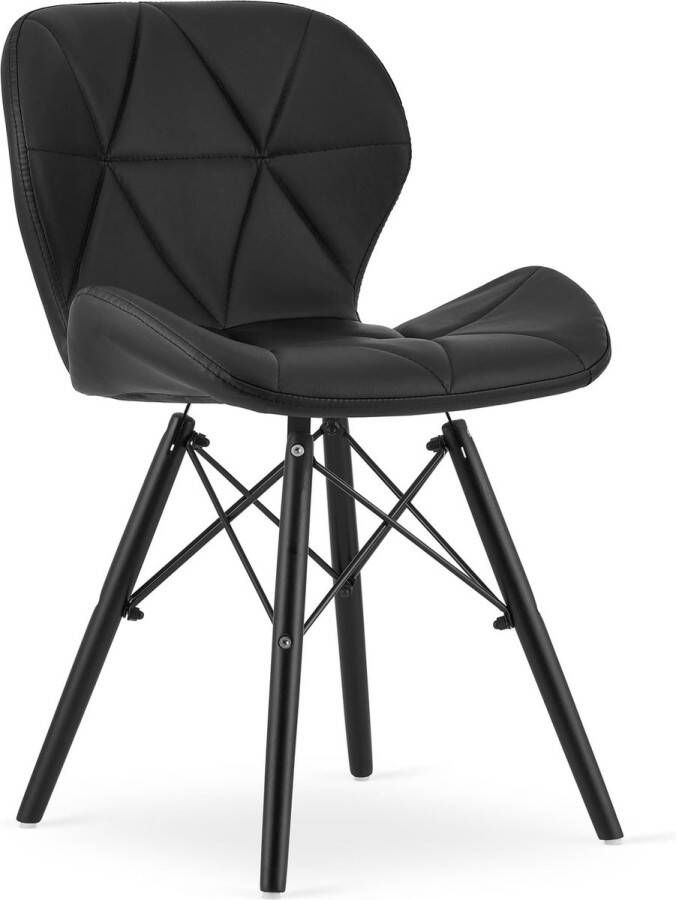 Viking Choice LAGO Eetkamerstoel 47x73x38cm eco leer zwart