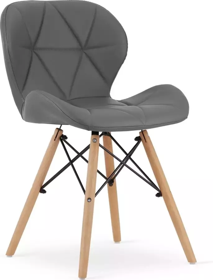 Viking Choice LAGO Eetkamerstoel eco-leer set van 4 grijs