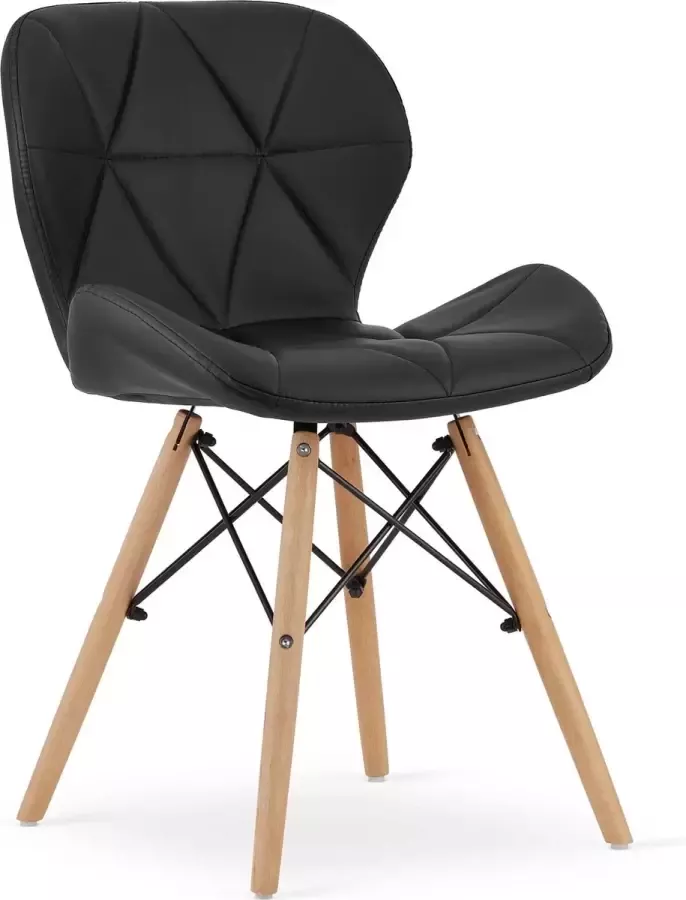 Viking Choice LAGO Eetkamerstoel eco-leer set van 4 zwart