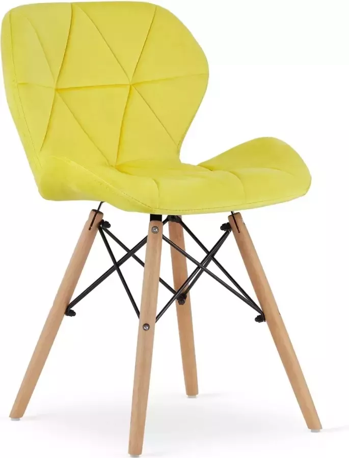Viking Choice LAGO Eetkamerstoel velvet set van 4 geel