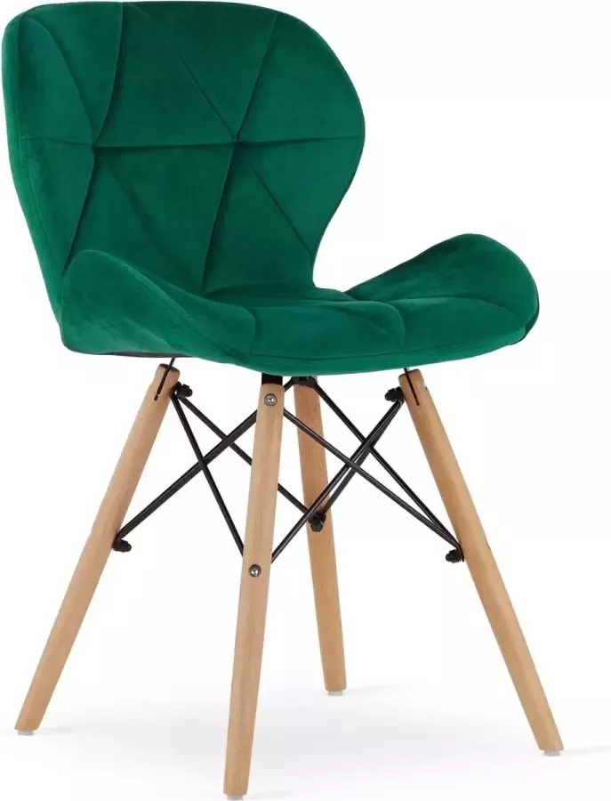 Viking Choice LAGO Eetkamerstoel velvet set van 4 groen