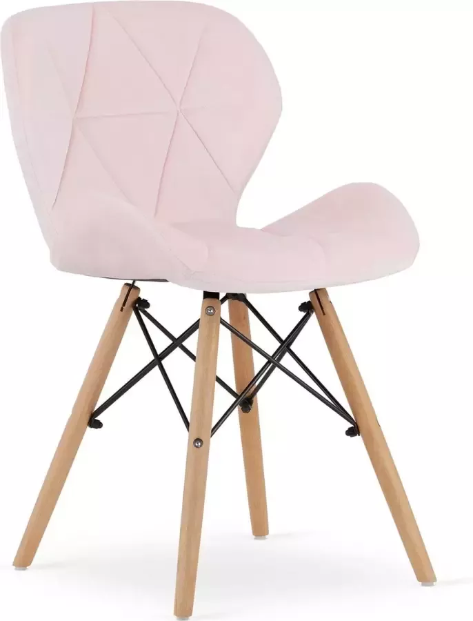 Viking Choice LAGO Eetkamerstoel velvet set van 4 roze