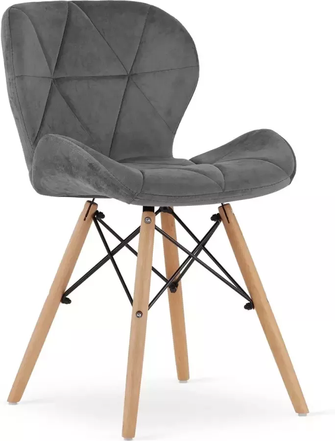 Viking Choice LAGO Velvet eetkamerstoel set van 4 grijs