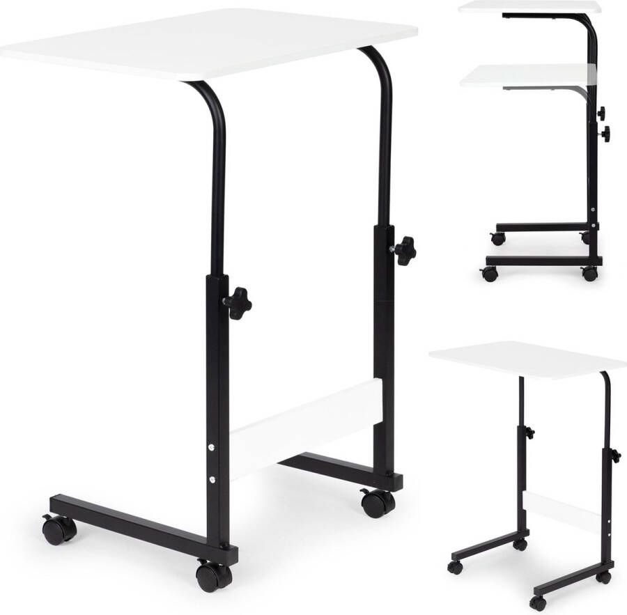 Viking Choice Laptoptafel bijzettafel bank verstelbaar 43x39x83cm wit
