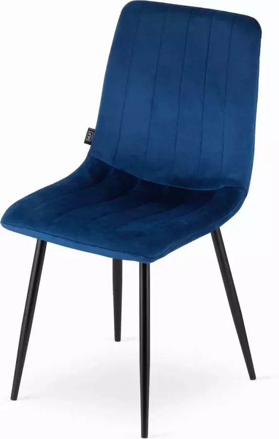 Viking Choice LAVA Velvet eetkamerstoel set van 4 eettafel stoelen blauw