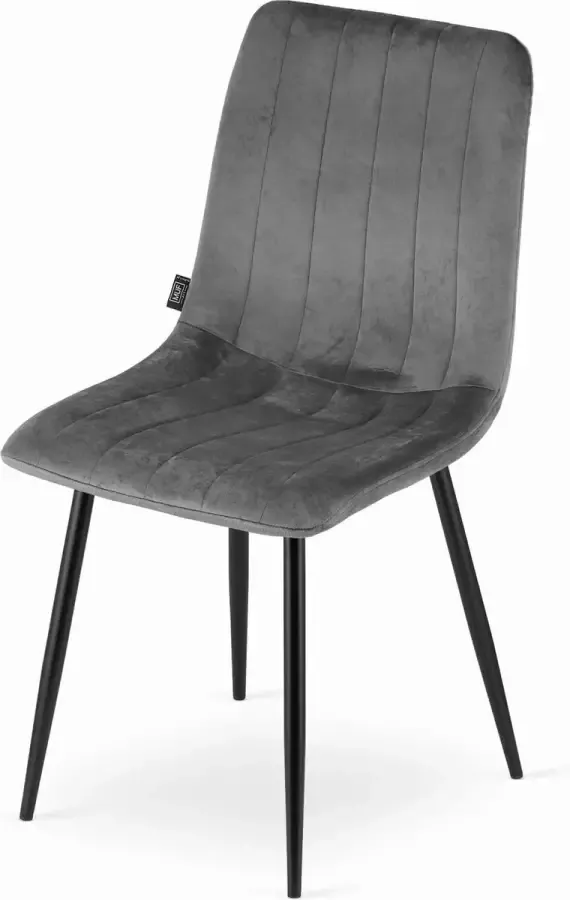 Viking Choice LAVA Velvet eetkamerstoel set van 4 eettafel stoelen grijs