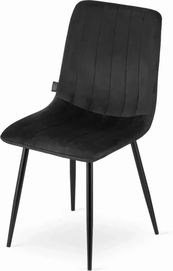 Viking Choice LAVA Velvet eetkamerstoel set van 4 eettafel stoelen zwart