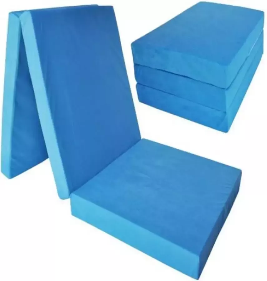Choice Logeermatras extra dik blauw matras reismatras opvouwbaar matras 195 x 80 x 15 Meubels.com