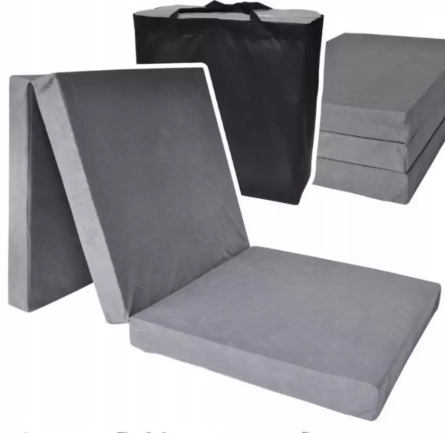 Viking Choice Logeermatras extra dik grijs opvouwbaar matras 195 x 80 x 15 - Foto 2