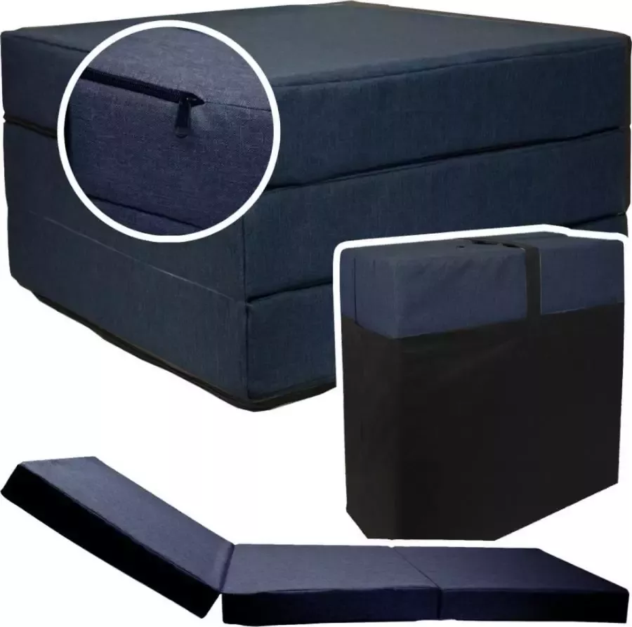 Viking Choice Logeermatras navy blauw camping matras reismatras opvouwbaar matras 195 x 65 x 10