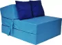 Viking Choice Luxe logeermatras blauw camping matras reismatras opvouwbaar matras 200 x 70 x 15 met kussens - Thumbnail 2
