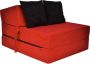 Viking Choice Luxe logeermatras rood camping matras reismatras opvouwbaar matras 200 x 70 x 15 met zwarte kussens - Thumbnail 1