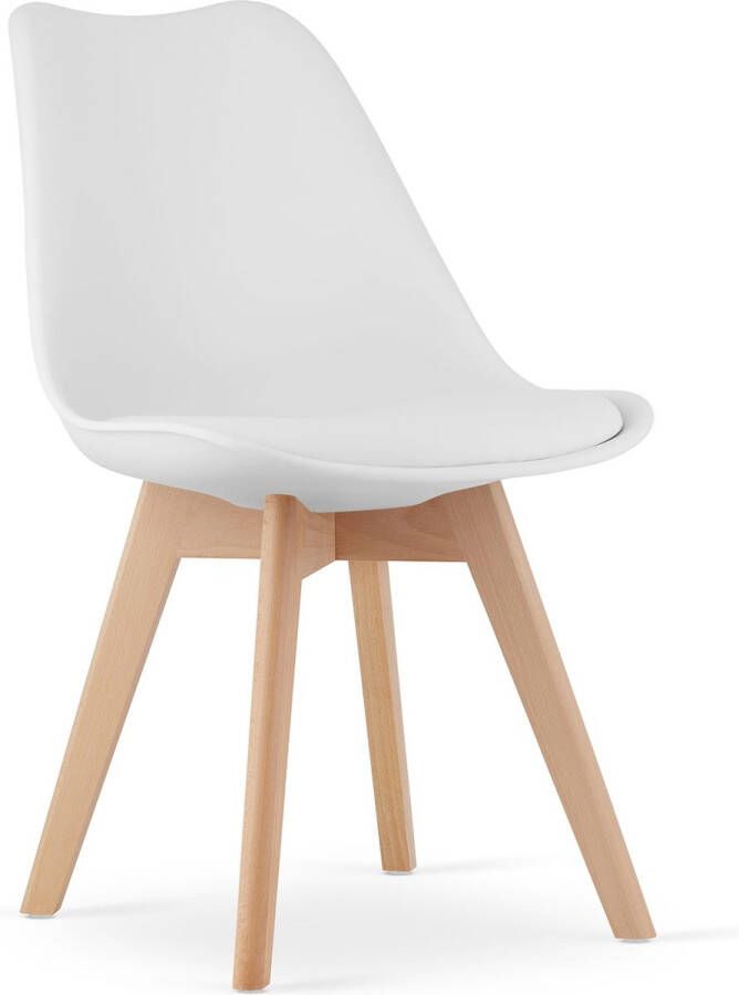 Viking Choice Mark eetkamerstoel 49x48x82cm eco leer beuken poten wit