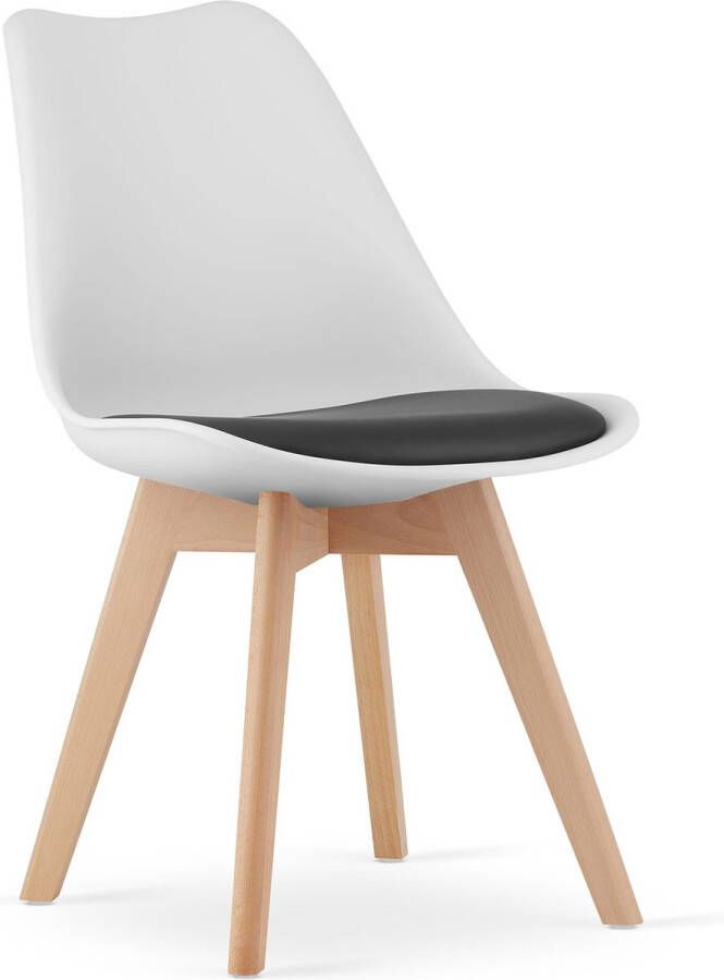 Viking Choice Mark eetkamerstoel 49x48x82cm eco leer beuken poten wit zwart