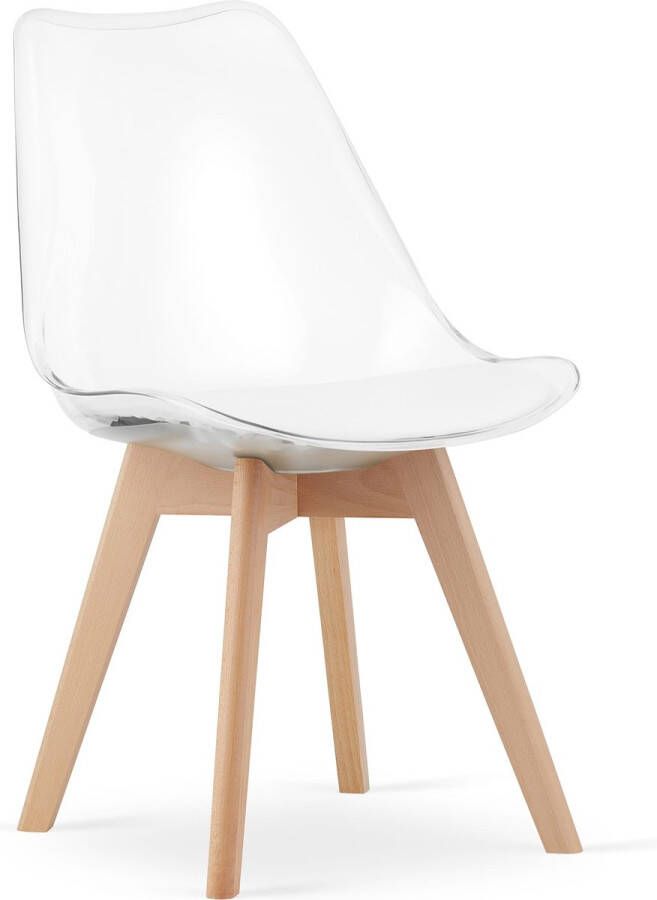 Viking Choice MARK Eetkamerstoel eco leer beuken poten transparant wit