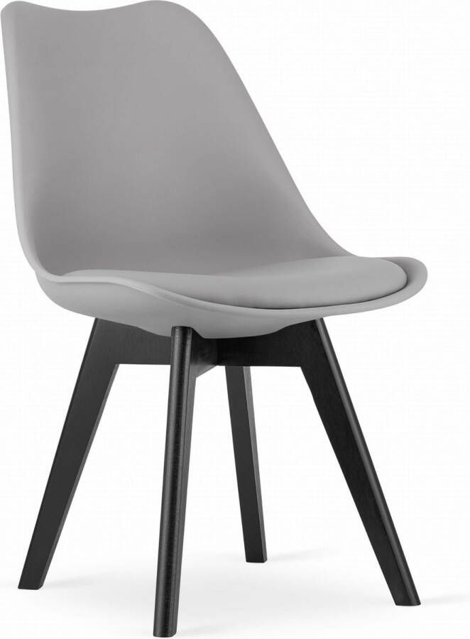 Viking Choice Mark eetkamerstoel eco leer zwarte poten grijs